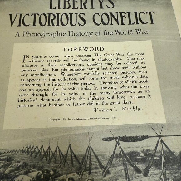 Antique “Liberty’s Victorious Conflict” Photographic History of World War 1918 - Picture 6 of 12